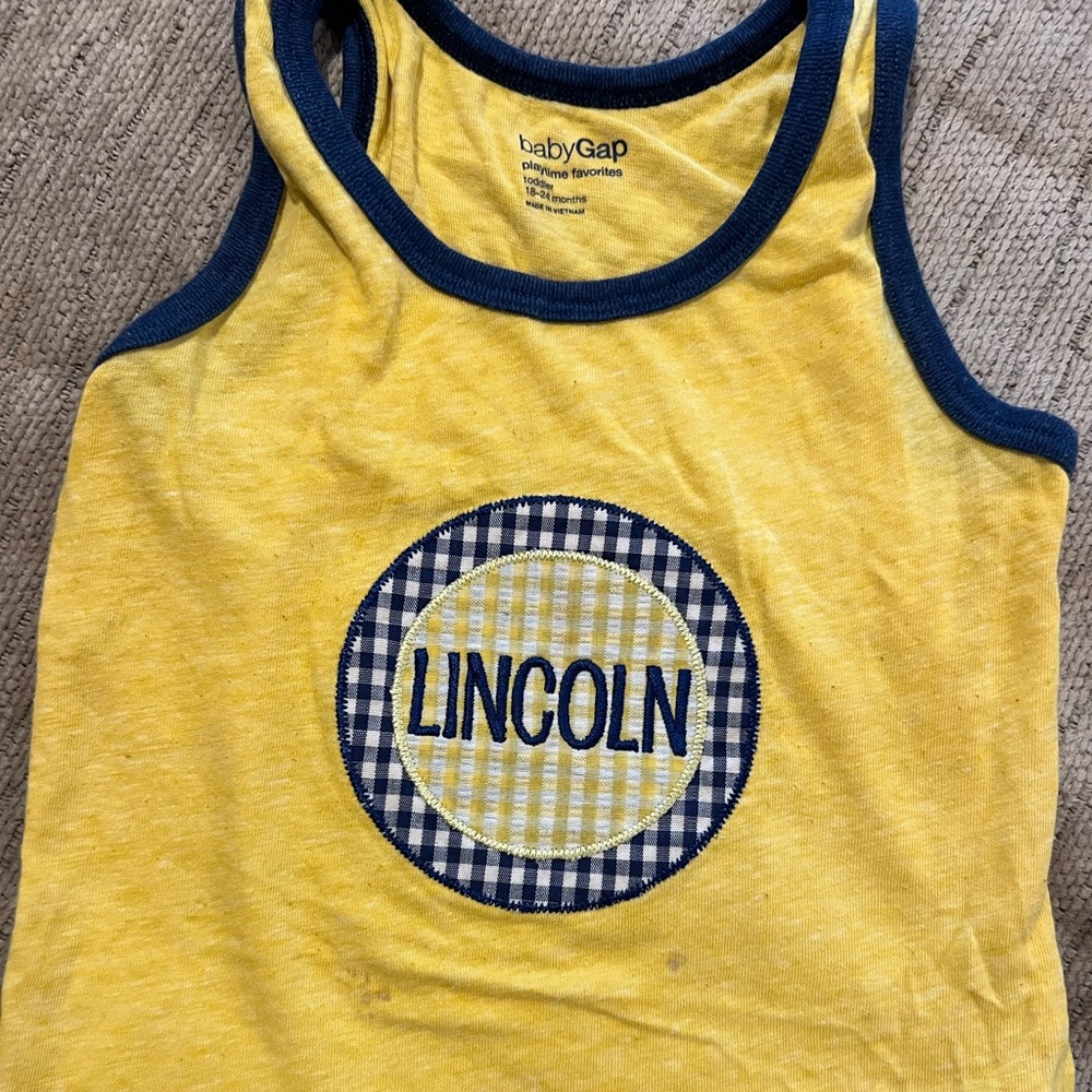 Monogram Lincoln tank top 18-24 months